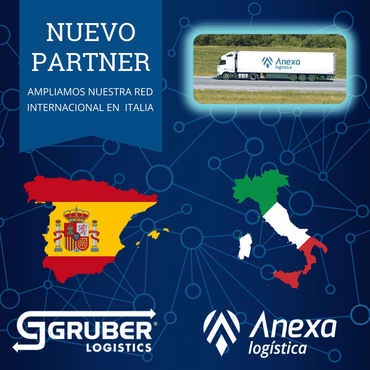 Lee más sobre el artículo ANEXA Logística amplía su red internacional en Italia de la mano de GRUBER Logistics