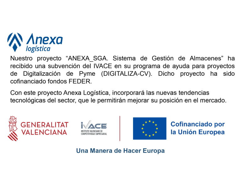 Lee más sobre el artículo Proyecto de Digitalización ANEXA_SGA subvencionado por IVACE